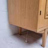 Wooden and rattan chest of drawers, 1960s