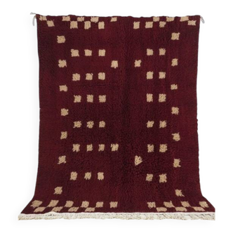 Beni Ourain Moroccan rug in burgundy wool, 150/250cm