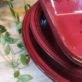 Set of 3 red salad bowls