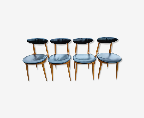 4 chaises modèle "licorne" de chez Baumann