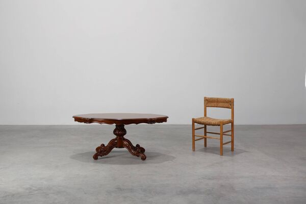 Table basse ovale en cerisier victorien, Angleterre, vers 1850