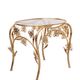 Butterfly brass and Crystal Oval shaped side Table Hollywood Regency 1980s