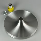 60s 70s Discus wall lamp Teka silver space age design aluminum metal
