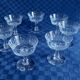 Set of 7 old champagne glasses in cut crystal
