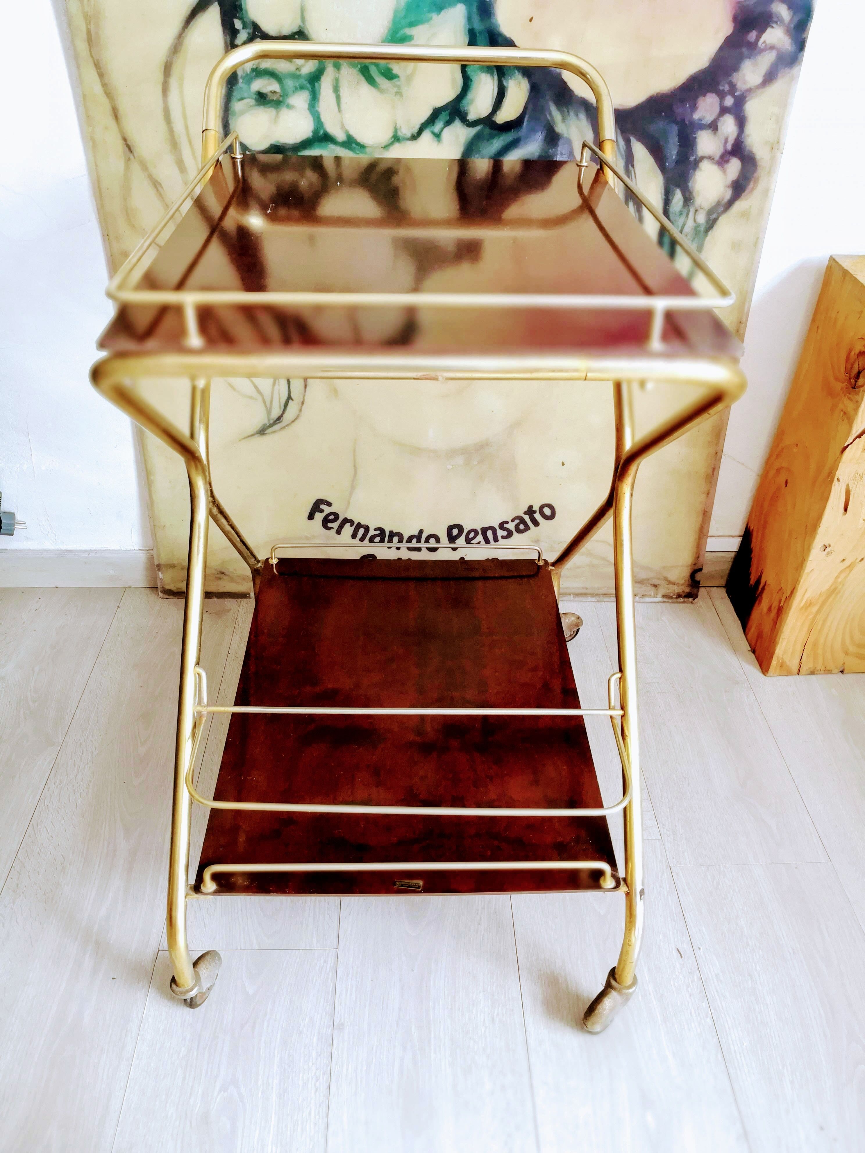Vintage golden serving table