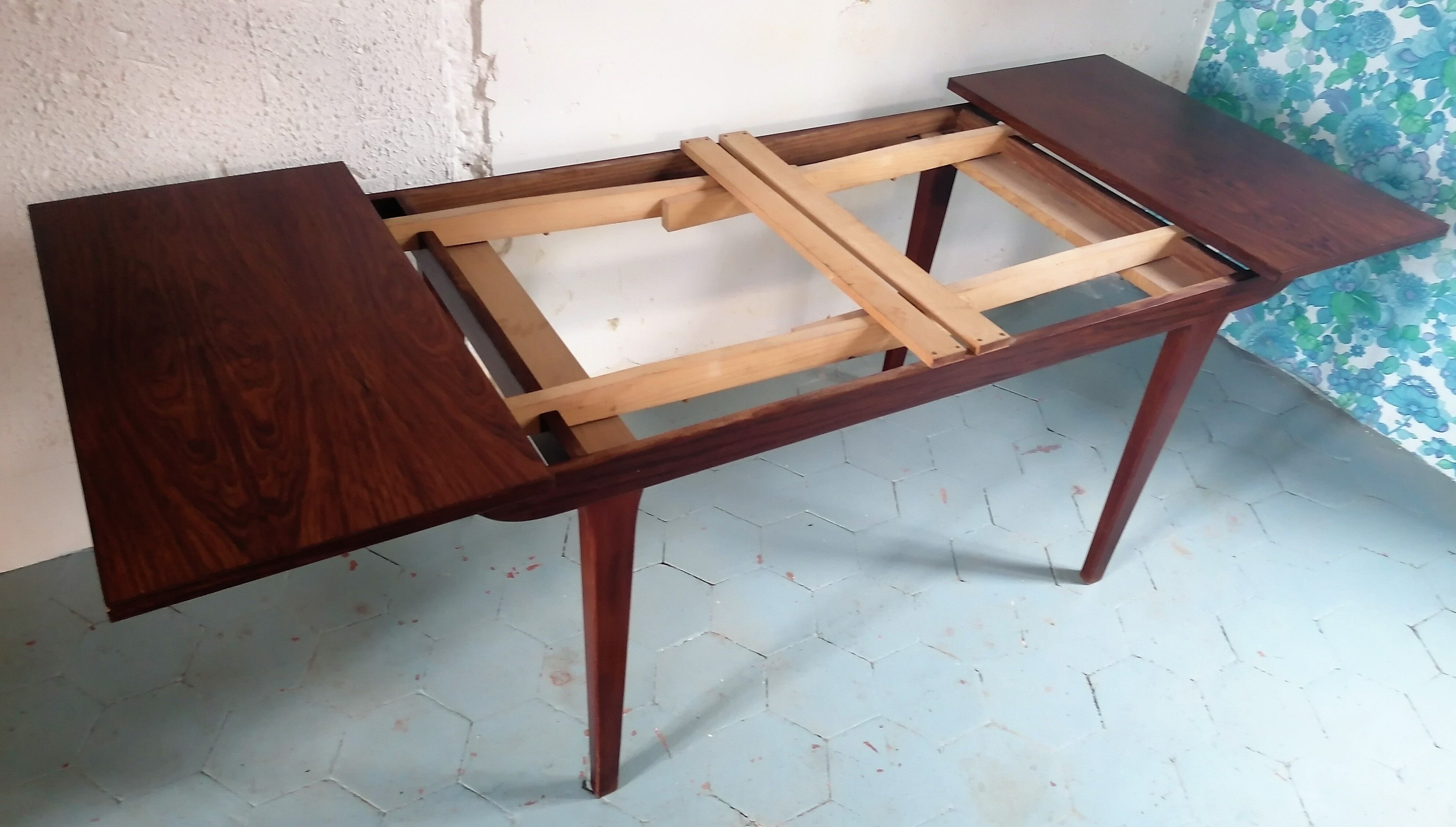 Table teck avec rallonges