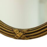 French Oval Mirror with Bow Roses Louis XVI Gold 45cm