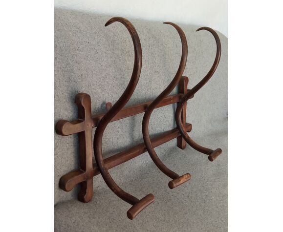 Curved wooden coat rack circa 1900
