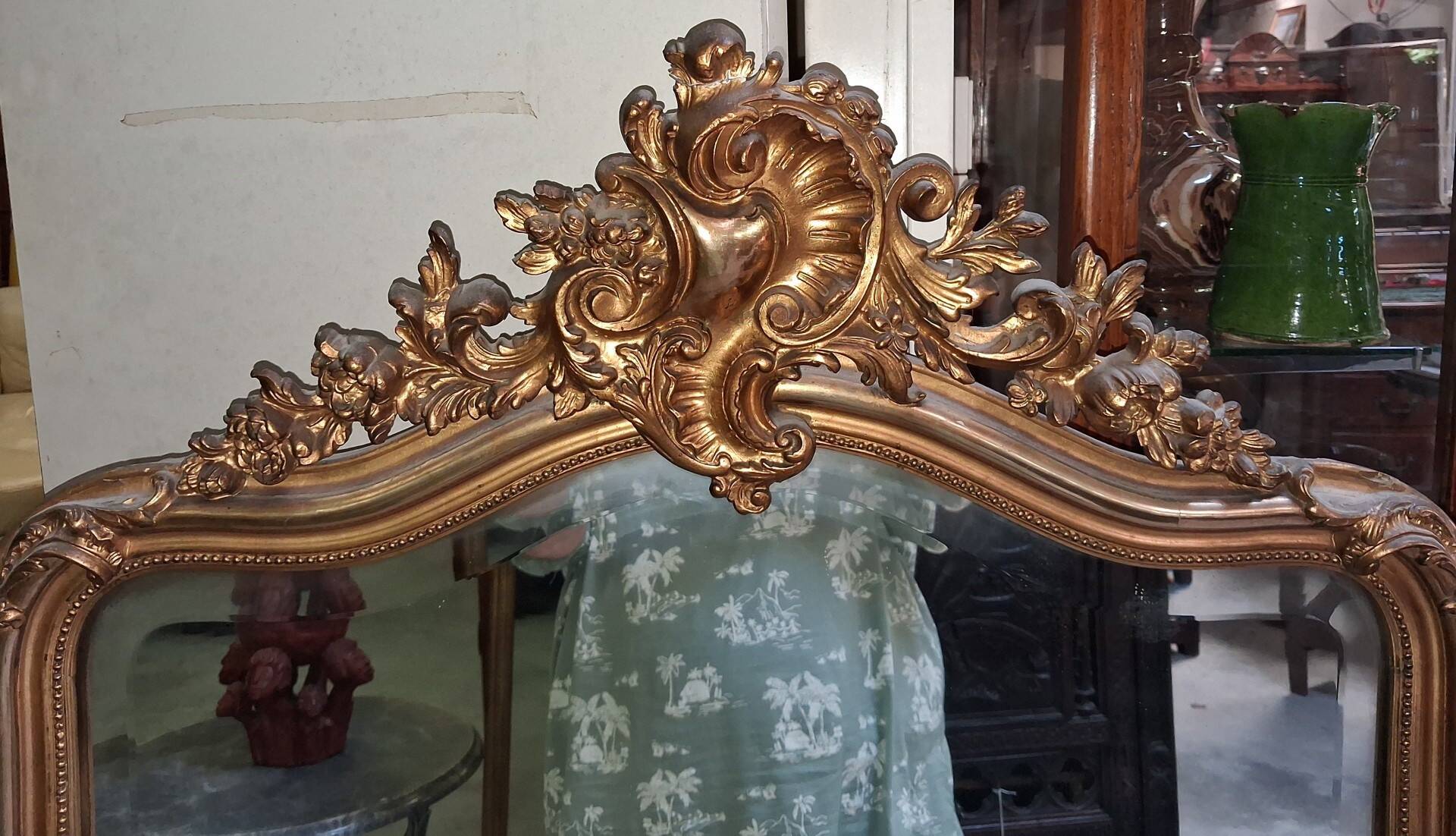 Large Louis XV style fireplace mirror