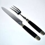 NILOX Stainless steel and ebony meat cover Empire knife + fork set