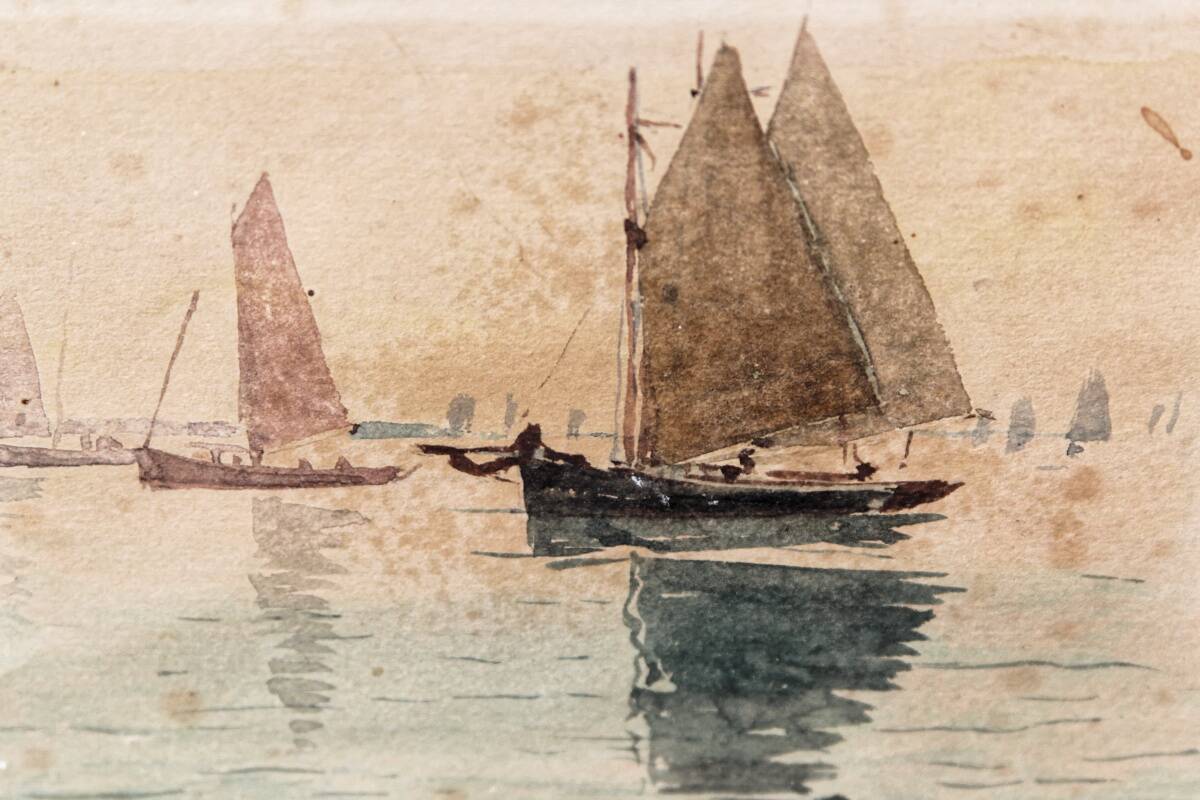 Brittany watercolor, signed Louis Roger