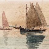 Brittany watercolor, signed Louis Roger