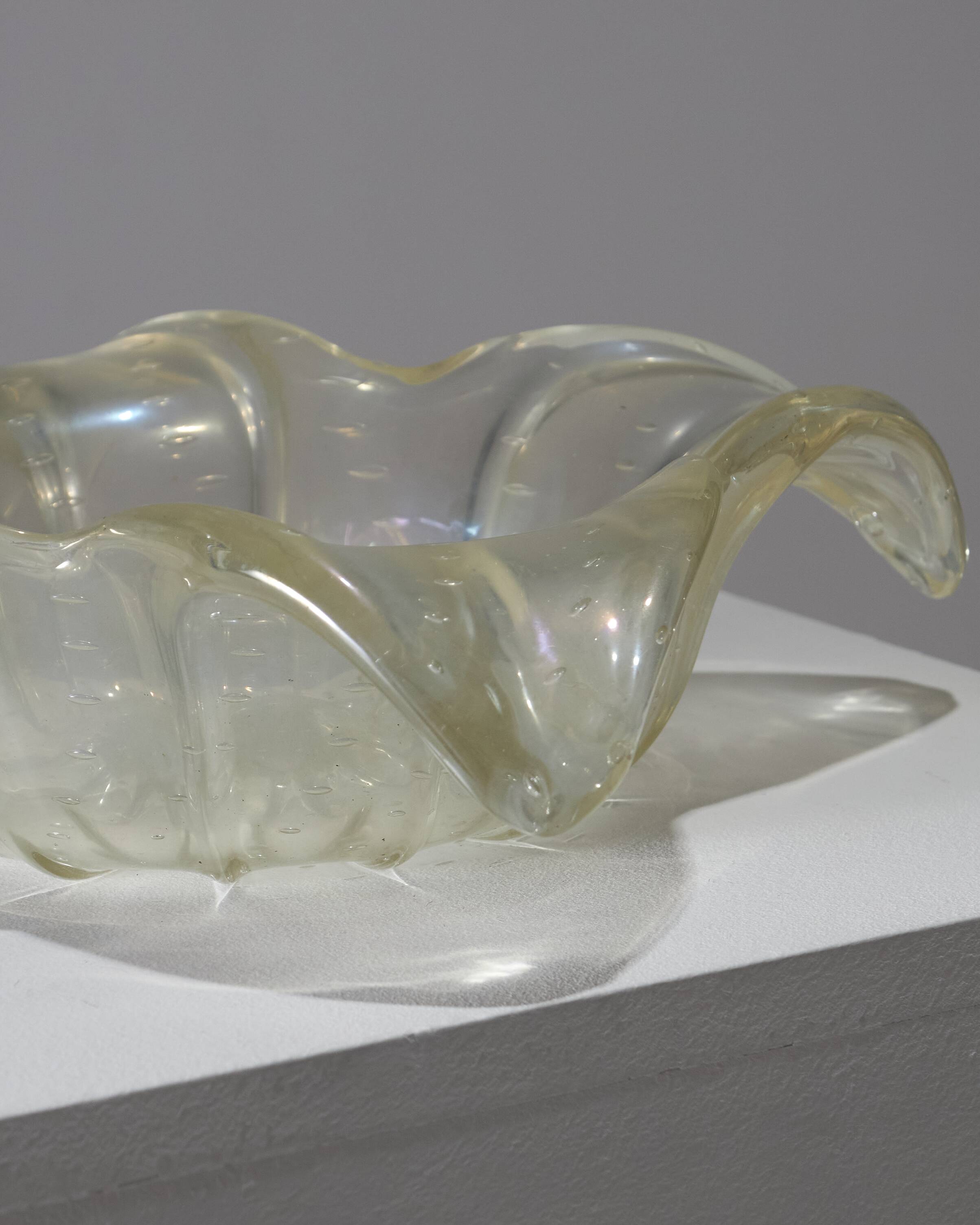 Gold-sequined Murano glass bowl, 1940s