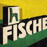 Set of 2 chairs bistro fischel 1930, wooden seats