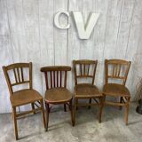 Set of 4 mismatched bistro chairs