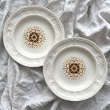 2 ivory “Pont aux Choux” soup plates, Gien earthenware