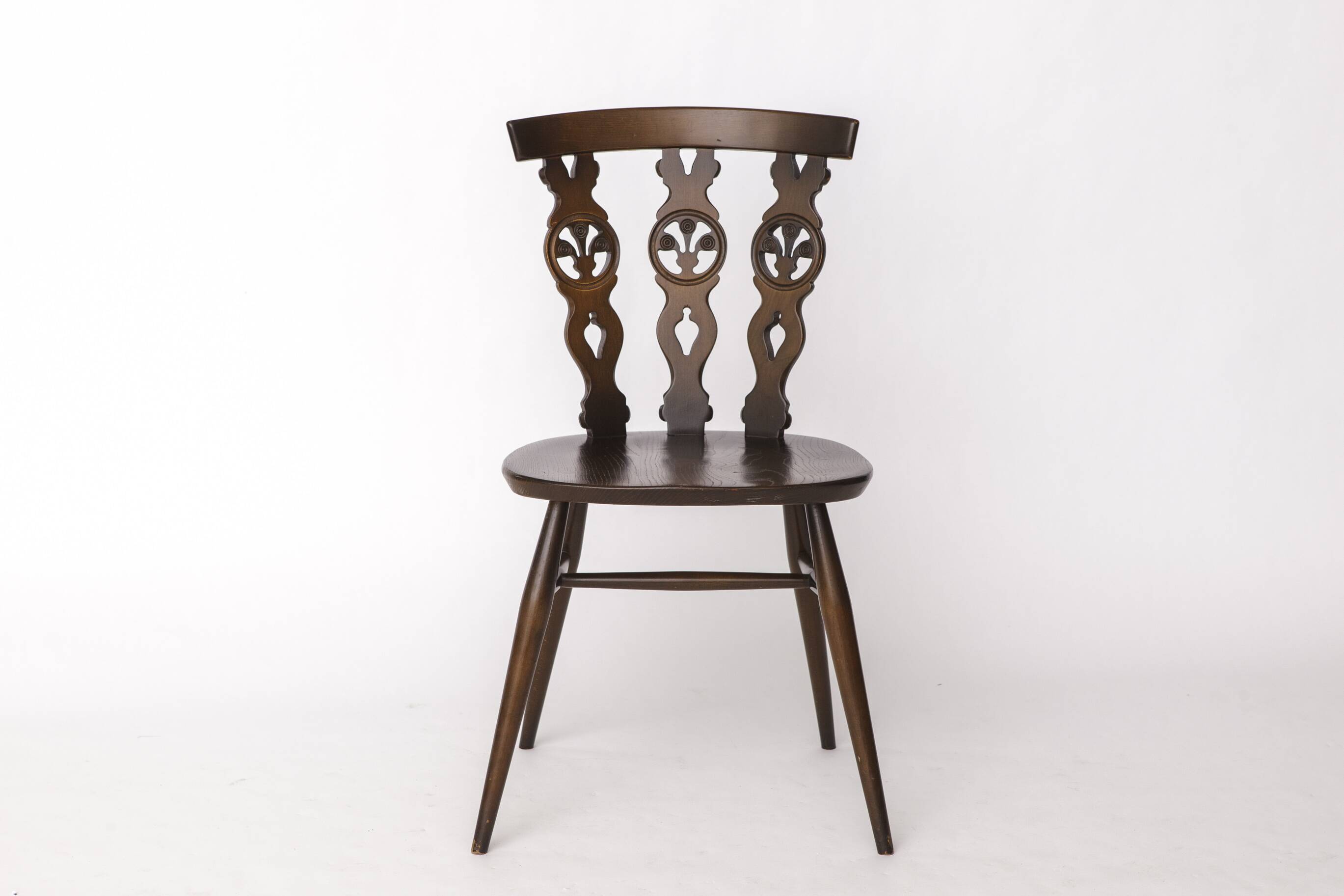 Set of 6 Mid-Century Elm Dining Chairs by Ercol – English Chairs, 1960s