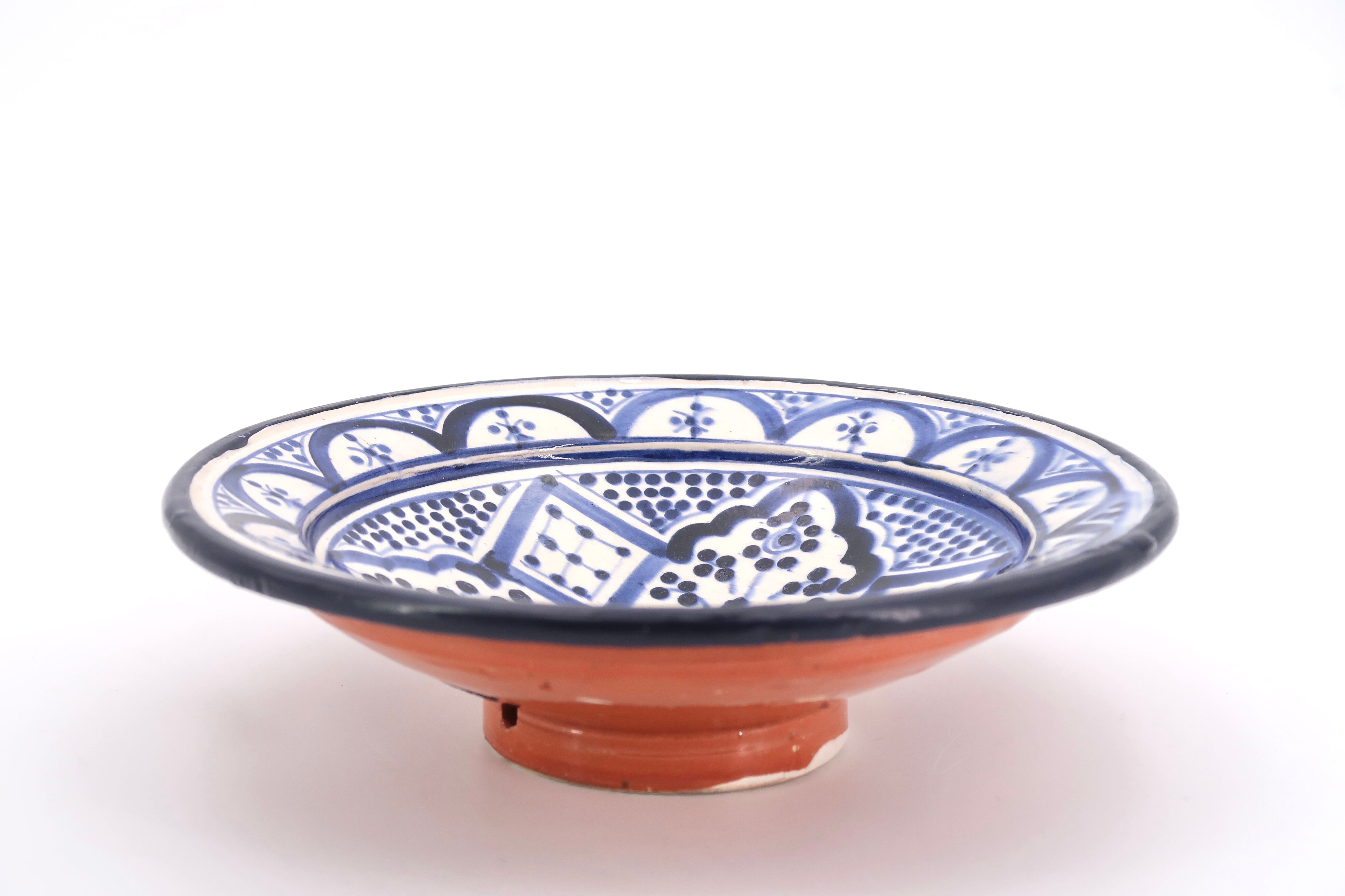 Creaking wall plate Moroccan blue ceramic
