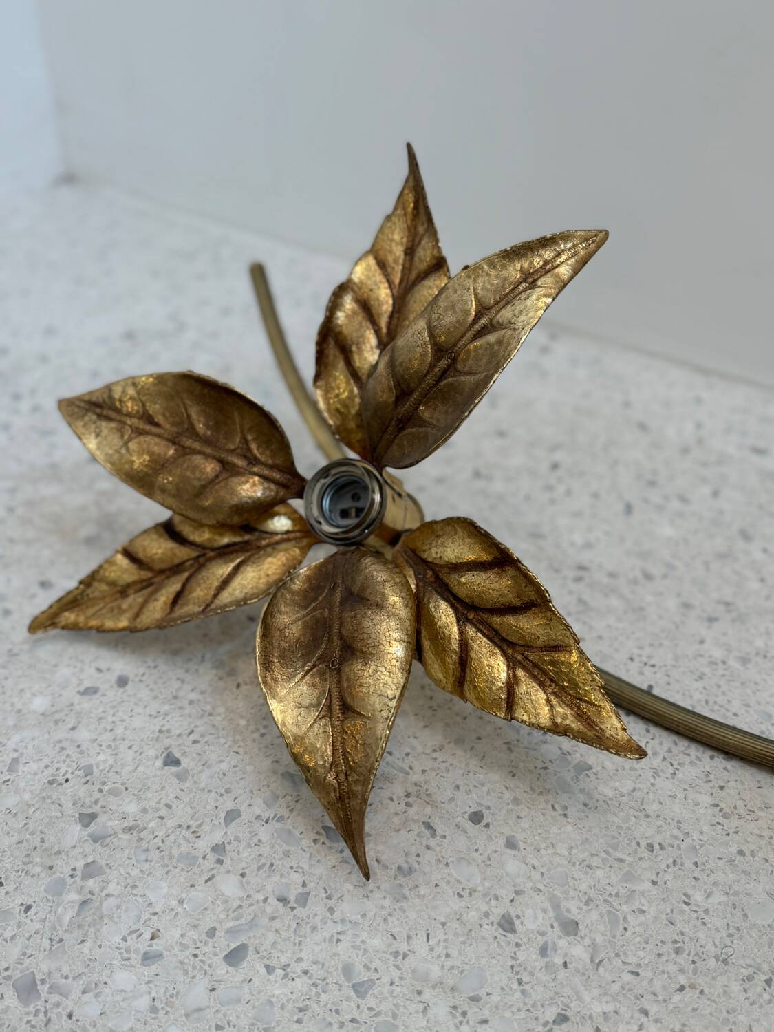 Large brass wall light, Willy Daro