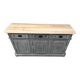 Grey patina furniture with three doors and three drawers