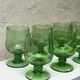 Blown glass stemmed glasses, biot