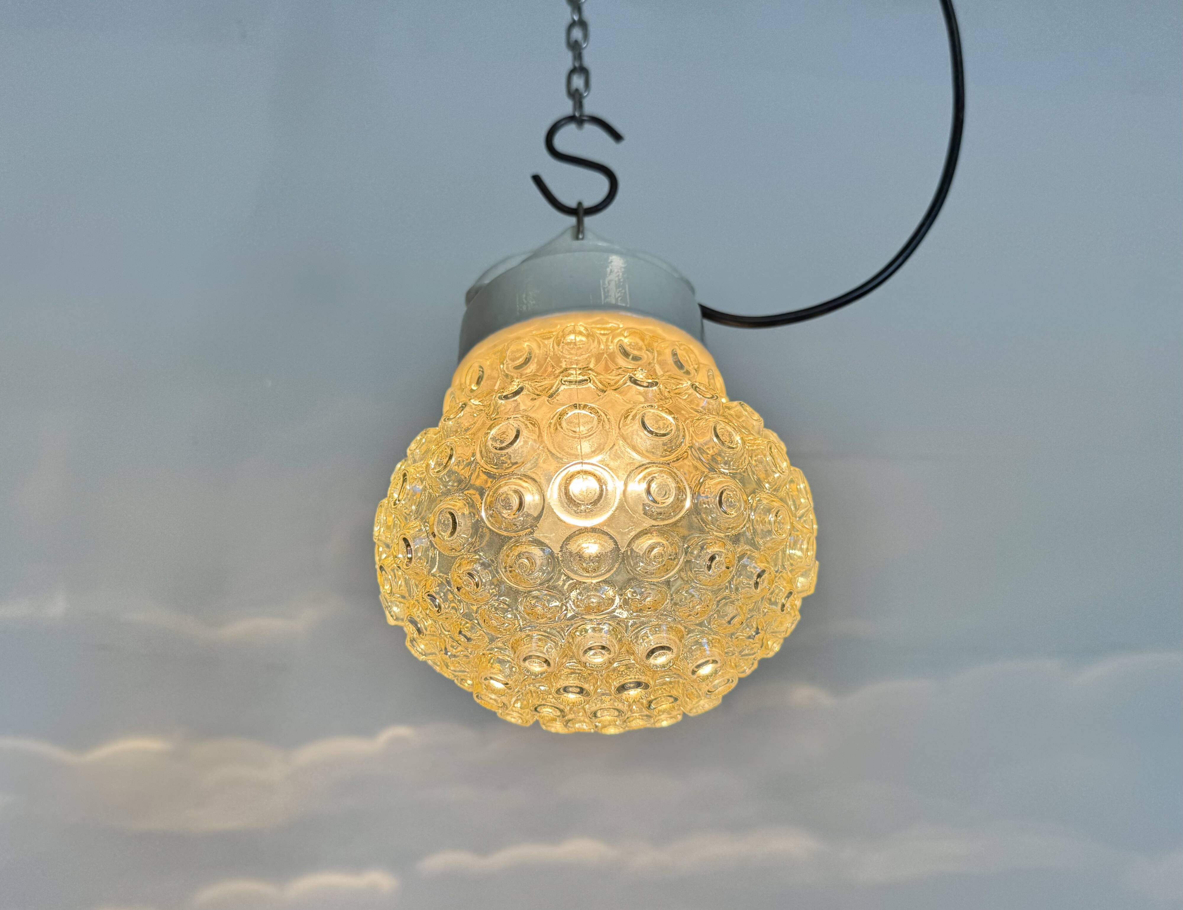 Vintage White Porcelain Pendant Light, 1970s