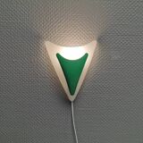 Beautiful and fun wall lamp, in hard pressed white plastic danish 1980s