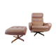 Madsen & Schübel leather armchair with ottoman for Bovenkamp