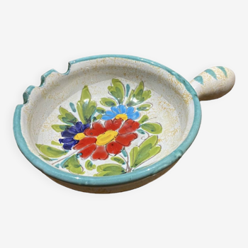 Vintage flower pattern ceramic ashtray pan