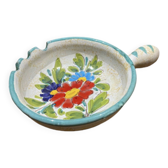 Vintage flower pattern ceramic ashtray pan