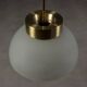 Vintage ceiling light in brushed aluminium and glass, 1960s design.