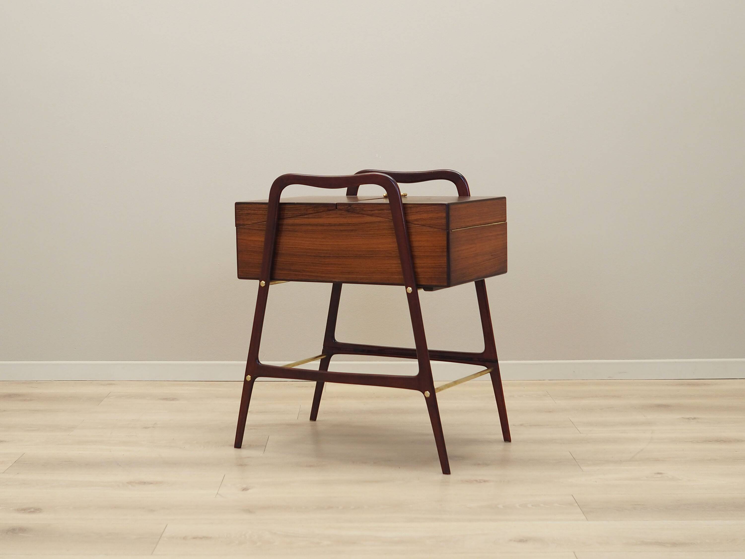 Walnut sewing table, Italian design, 1970s, production: Italy