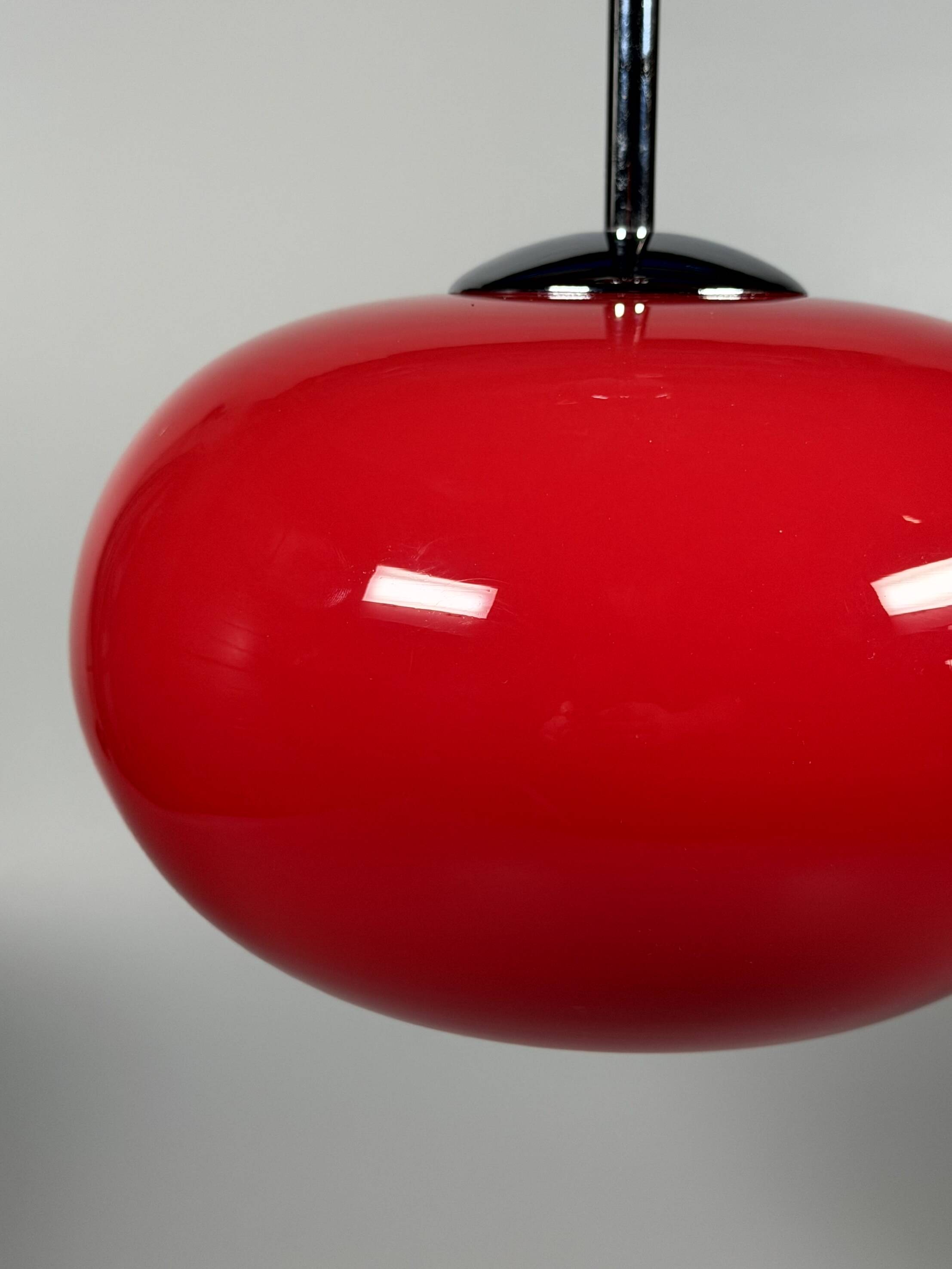 1960s 1970s Pendant Light Glass Ceiling Lamp Space Age Design