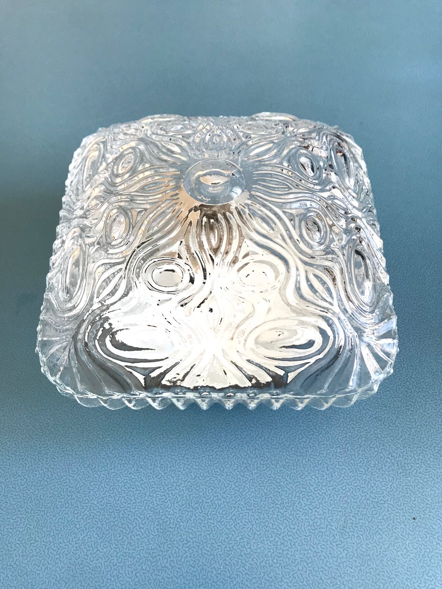 Moulded glass ceiling light