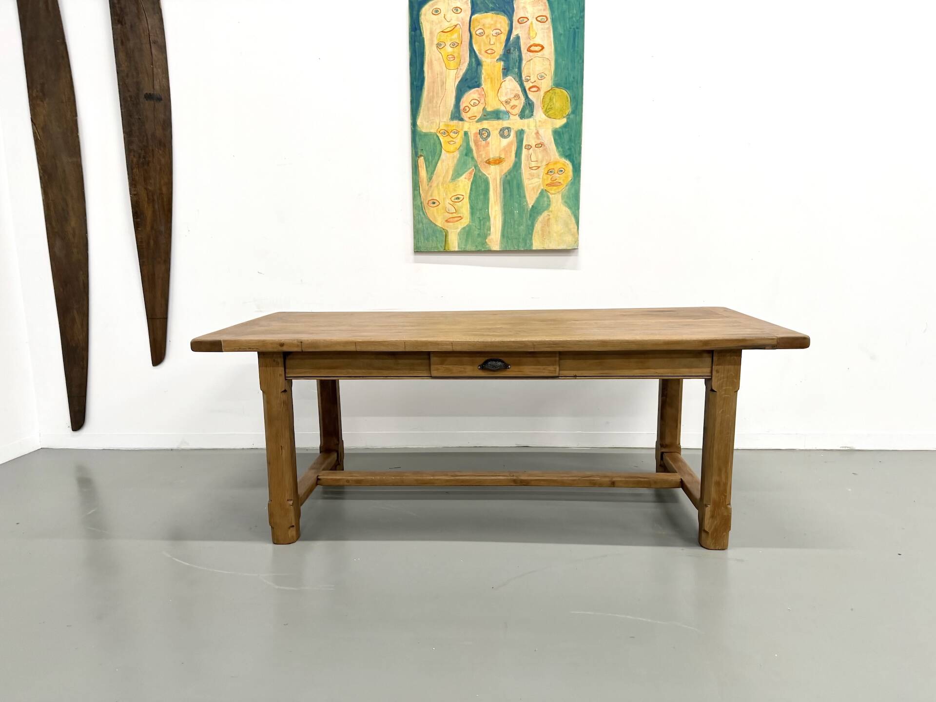 Extendable oak table, 1950s