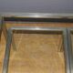 Coffee table and its steel and glass wiggles around 1970