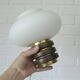 Vintage mushroom desk lamp bedside light brass and wood table lamp 1970's
