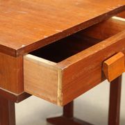 Small vintage table with drawers, teak veneer, 1960s.