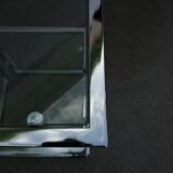 Piece of chrome sofa 2 glass shelves from 1970