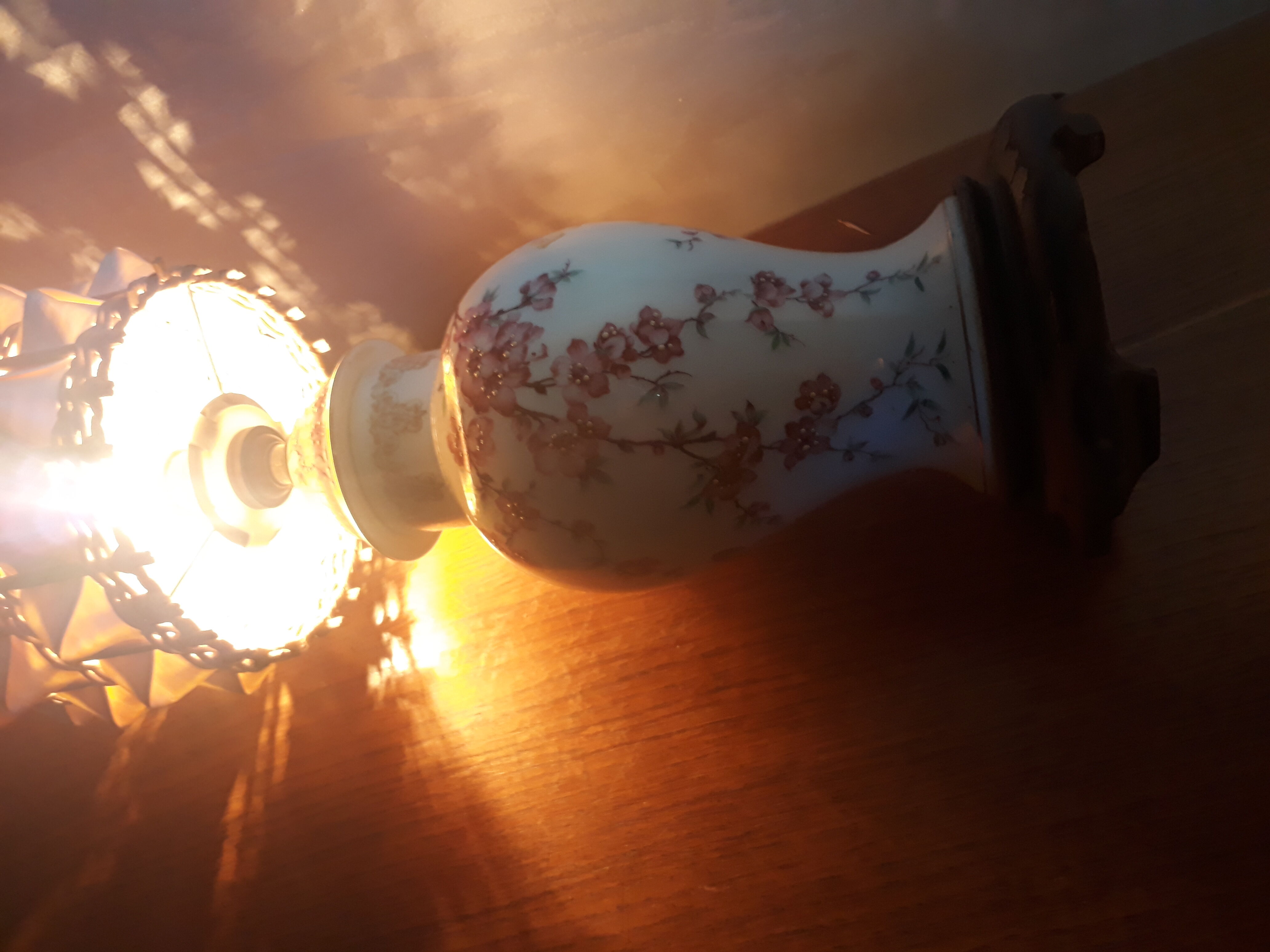 Cherry blossom and butterfly lamp 1950