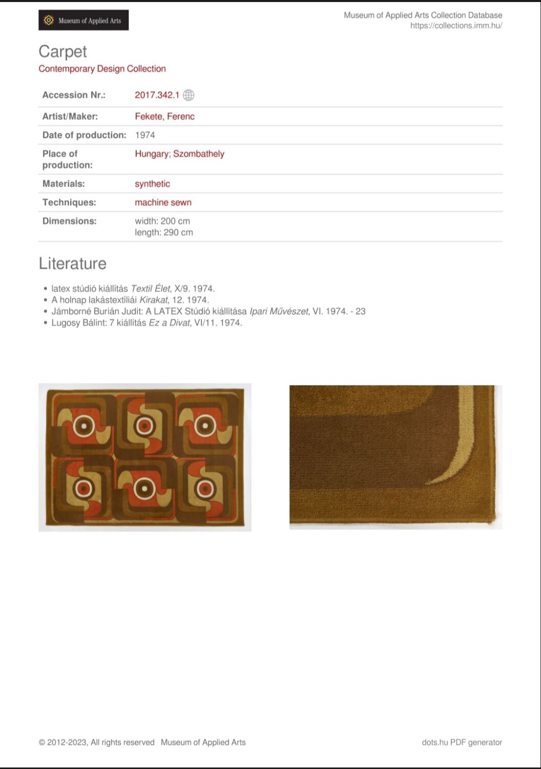 Tapis space age, années 70, couleur rare.