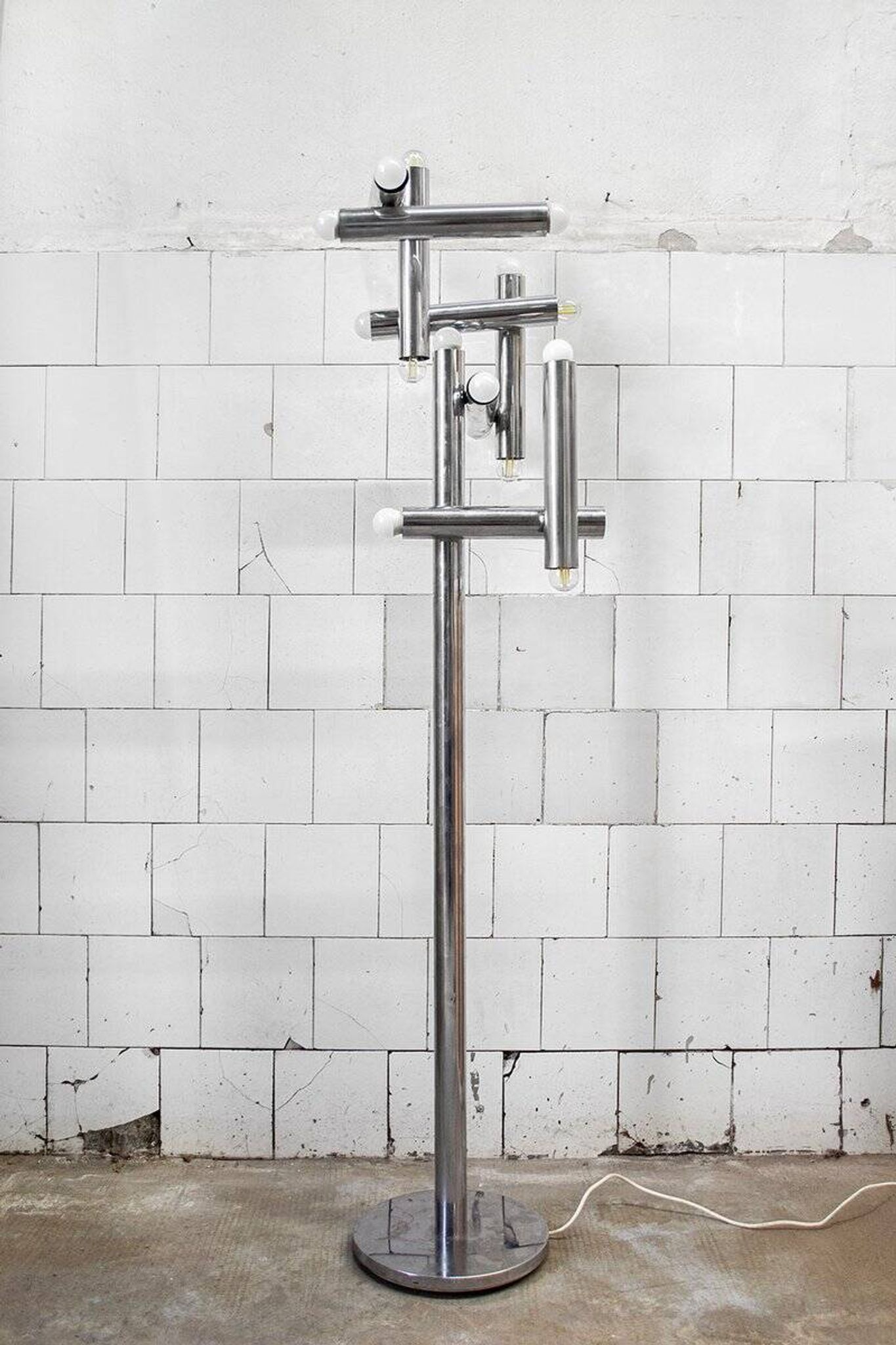 Lampadaire à 17 lumières de Goffredo Reggiani, Italie, années 70