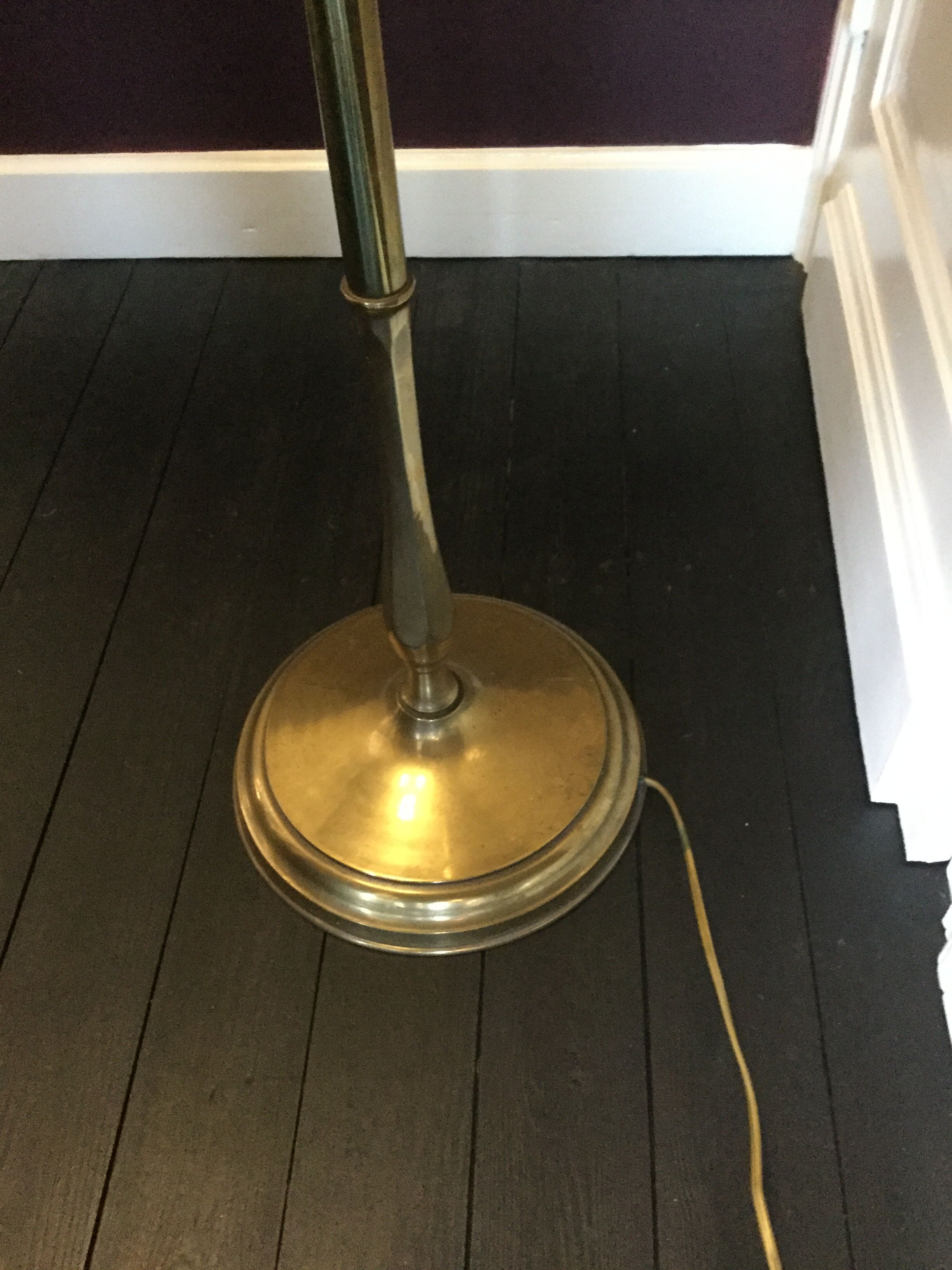 Adjustable sofa lamp in solid brass height