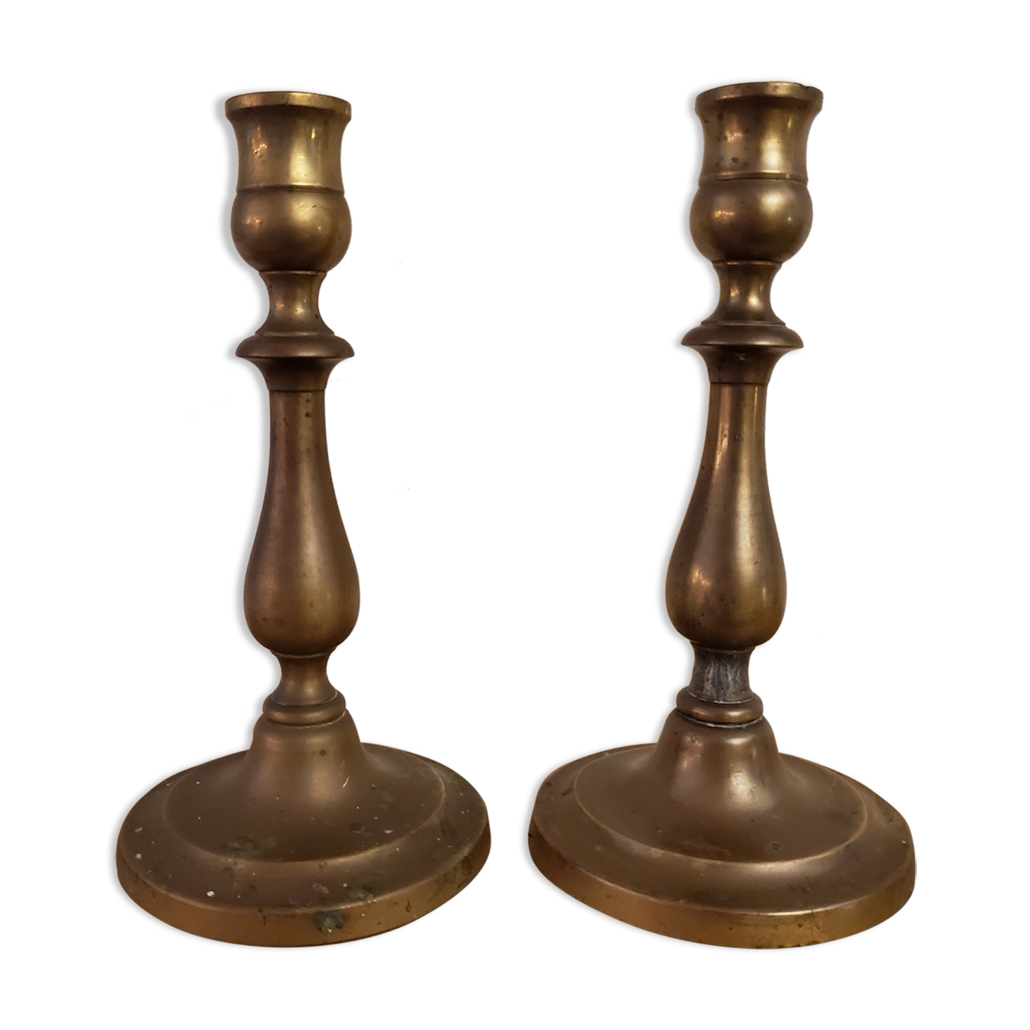 2 brass candle holders