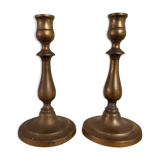 2 brass candle holders