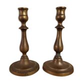2 brass candle holders
