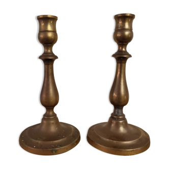 2 brass candle holders