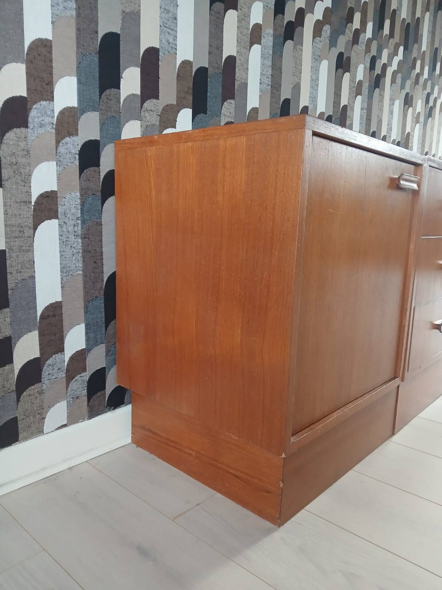 Large modular vintage sideboard in wood – 1960s/70s – 248 cm