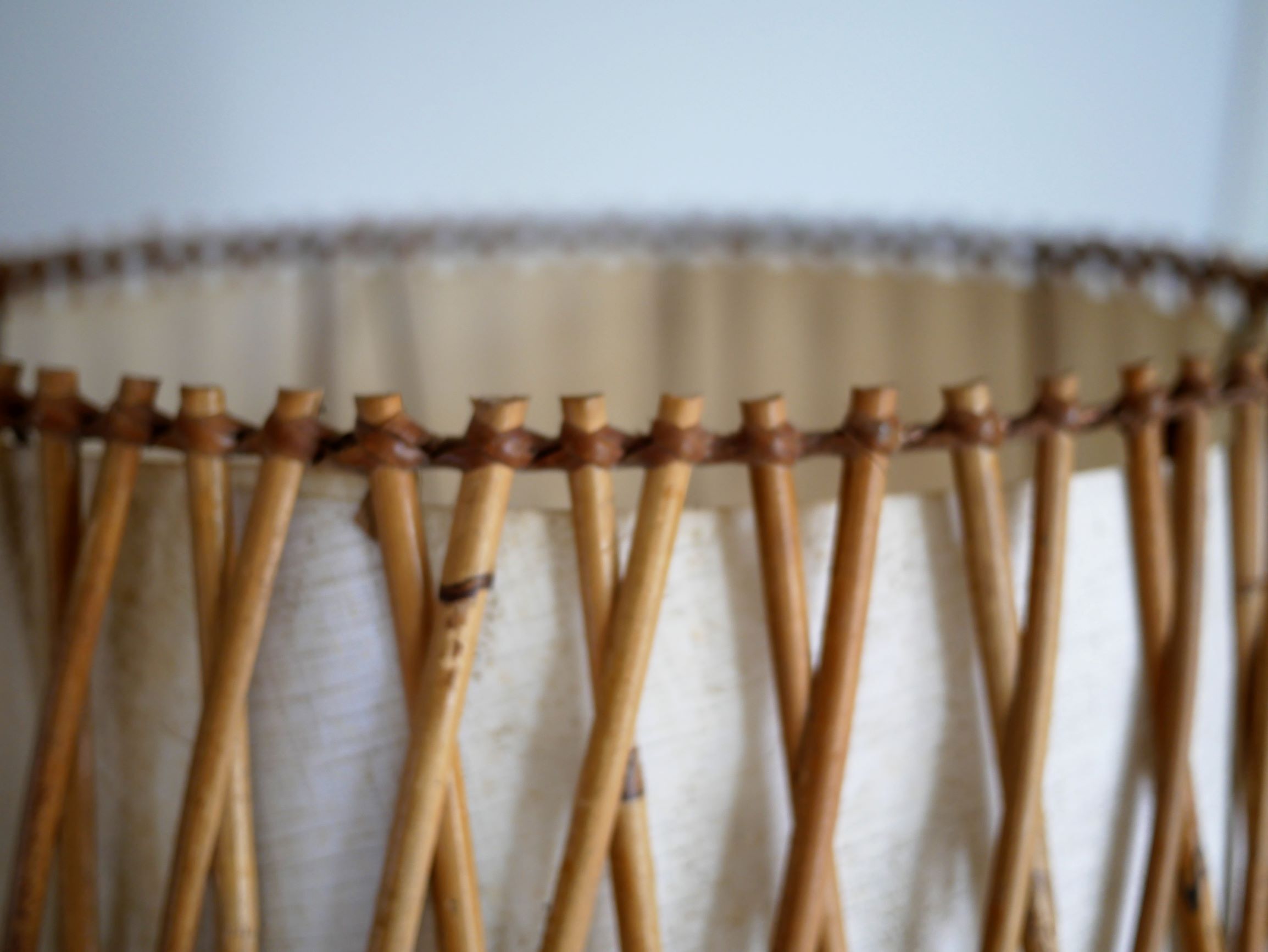 Floor lamp rattan and bamboo 60 years