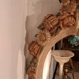 Louis XVI style mirror in polychrome plaster